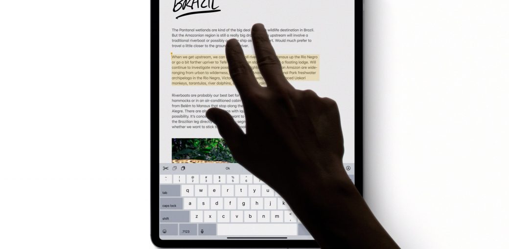 Новые жесты в iPadOS
