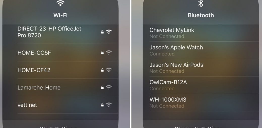 Быстрое подключение к Wi-Fi и Bluetooth в iOS 13