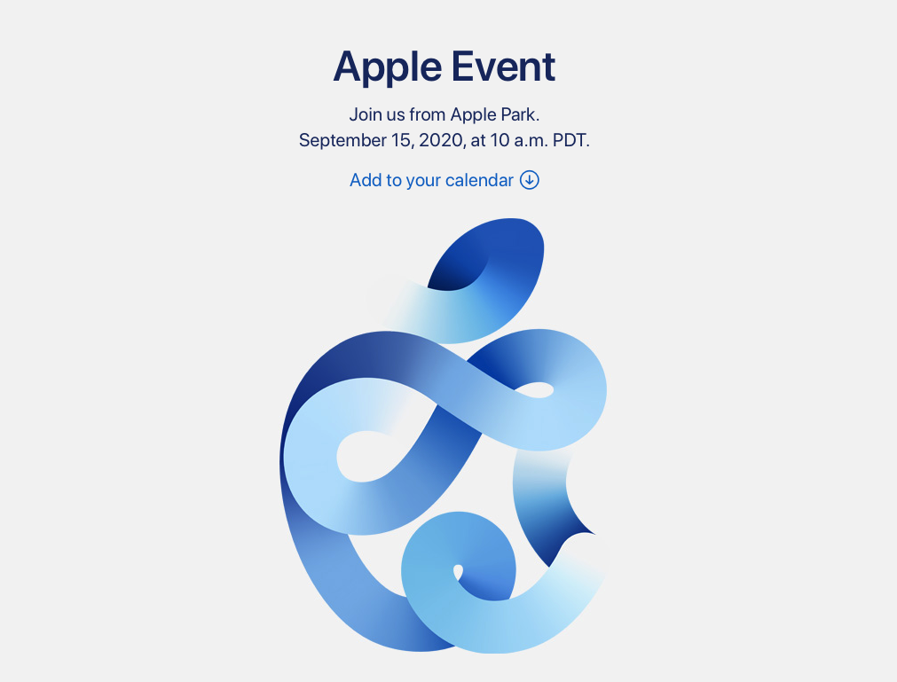 Приглашение на сентябрьскую презентацию Apple 2020